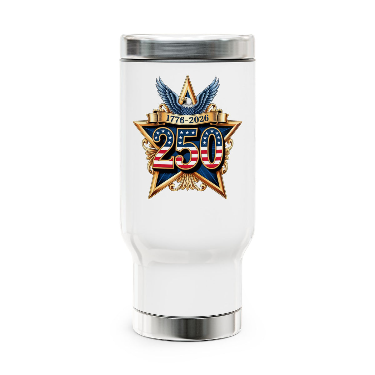 America 250th Anniversary Travel Mug, 1776 to 2026 Stainless Steel Cup, Patriotic USA Gift, American History Drinkware, July 4th Gift