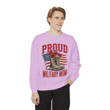 Proud Military Mom Sweatshirt, Patriotic Army Mom Pullover, Gift for Military Mother, Deployment Homecoming Crewneck, Flag Floral Top