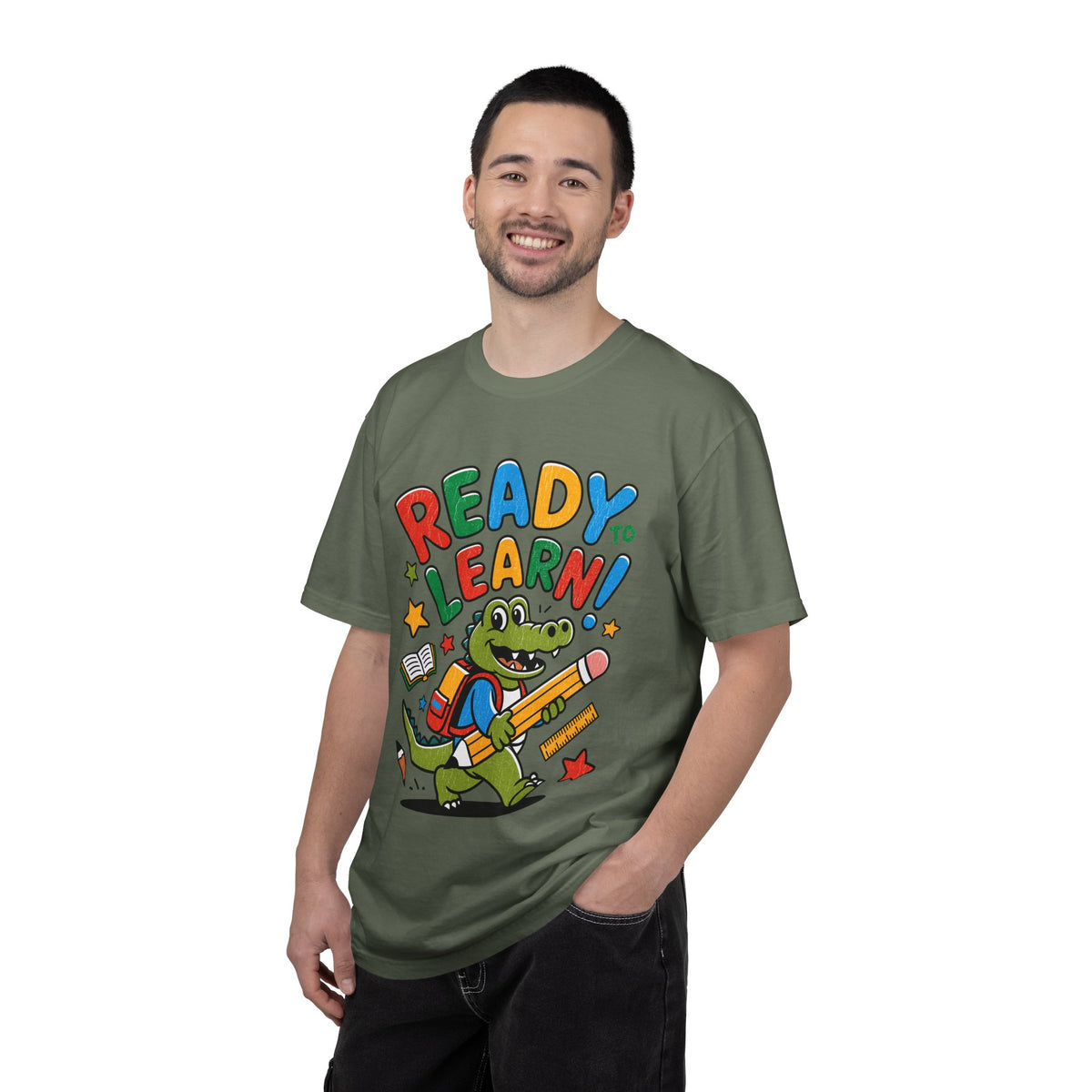Ready to Learn Alligator T-Shirt, Colorful Back to School Tee, Cute Student Gift, Preschool Teacher Outfit, Classroom Graphic Shirt