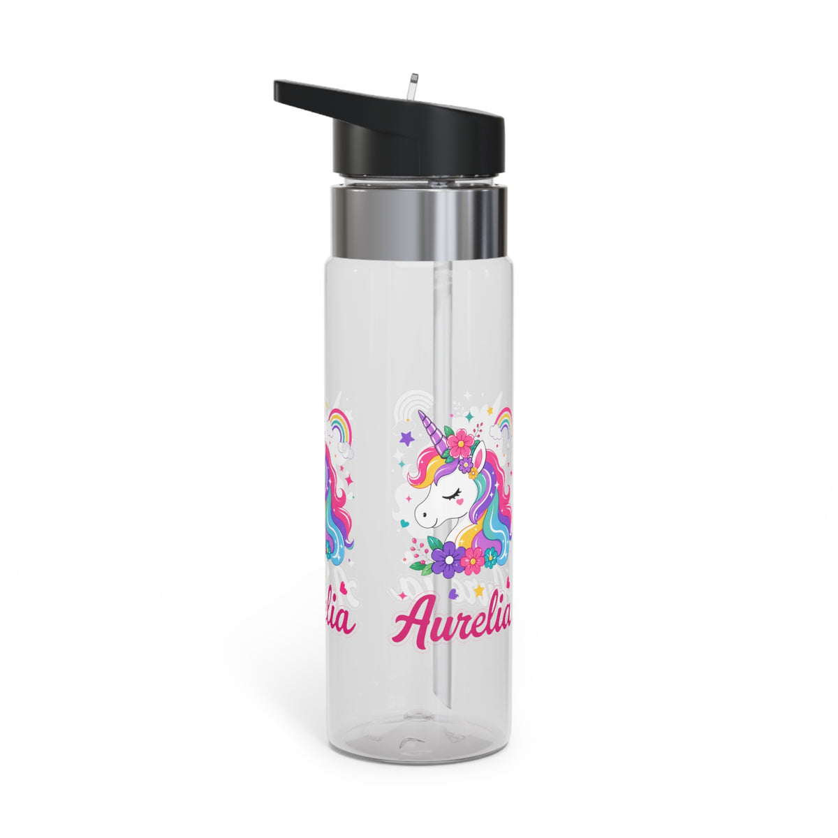 Personalized Unicorn Kids Water Bottle, Cute Rainbow Girl Gift, Magical Birthday Present, School Bottle for Girls, Fantasy Hydration Gift