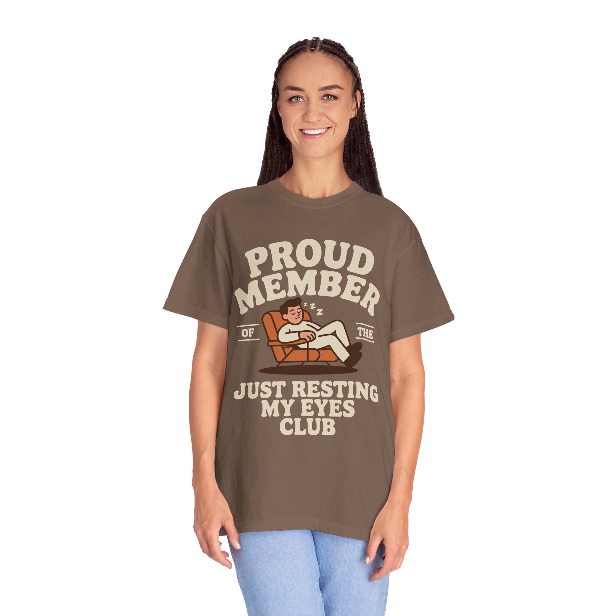 Funny Nap Lover Comfort Colors Shirt, Just Resting My Eyes Club Tee, Tired Adult Humor Shirt, Relaxation Graphic Tee Gif