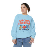 You Can Do Hard Things Teacher Sweatshirt, Motivational School Graphic Crewneck, Positive Classroom Gift for Educators