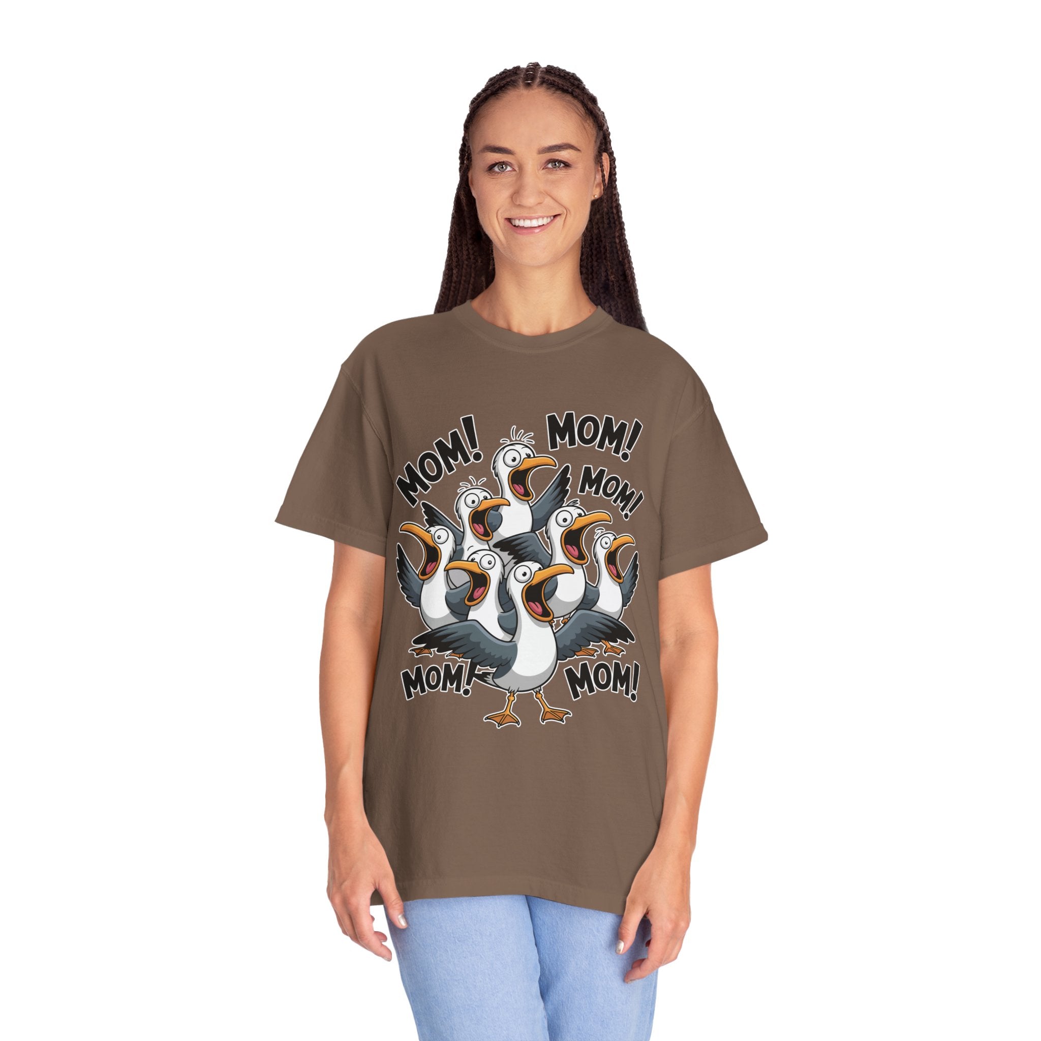 Funny Mom Life Comfort Colors Shirt, Mom Mom Mom Seagull Graphic Tee, Motherhood Humor Shirt, Mother's Day Gift for Moms
