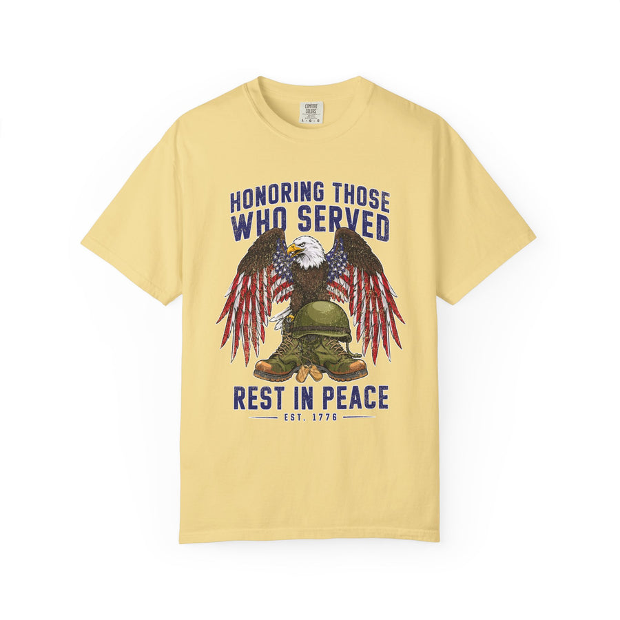 Honoring Those Who Served Shirt, Military Memorial T-Shirt, Fallen Soldier Tribute, Veteran Remembrance Gift, Patriotic Eagle Tribute Tee