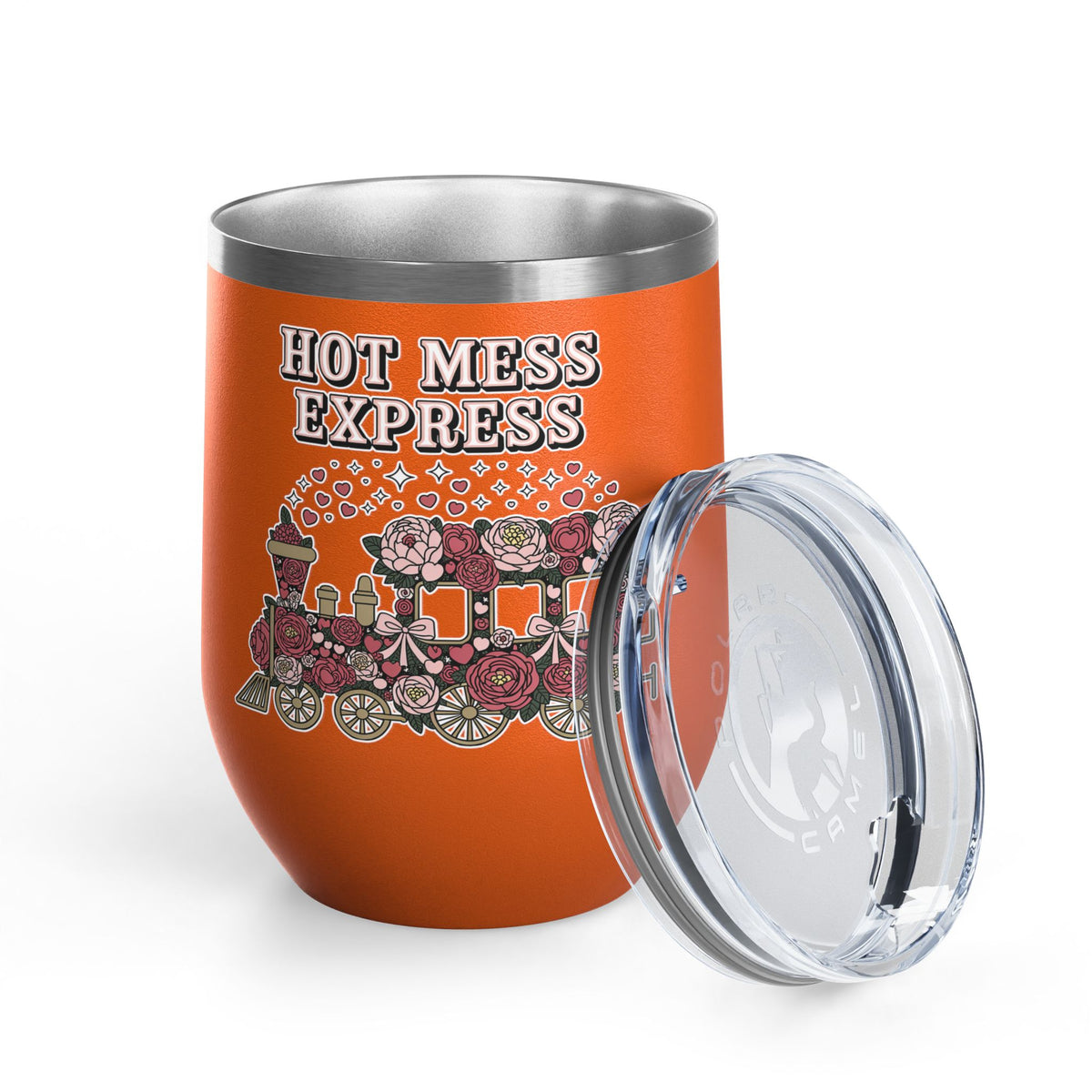Hot Mess Express Wine Tumbler, Floral Drinkware, Funny Gift for Busy Moms, Besties, Coworkers and Chaos Coordinators