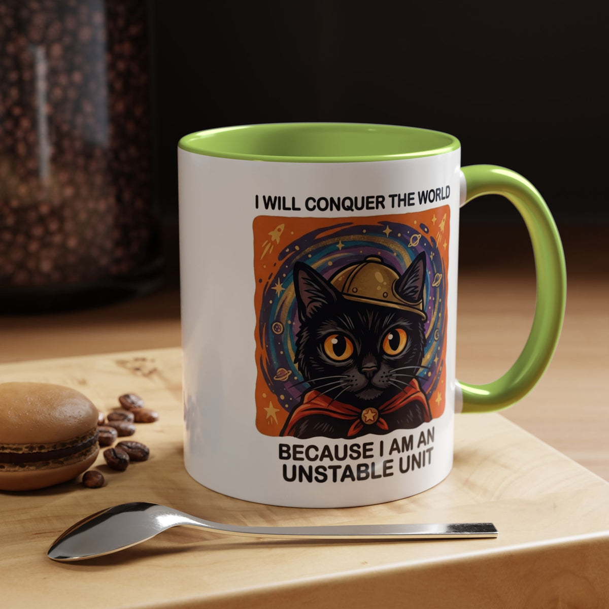 Funny Black Cat Coffee Mug, Unstable Unit Cat Mug, Sarcastic Cat Lover Gift, Introvert Humor Mug, Quirky Cat Mom Coffee Cup