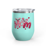 Mom Wine Tumbler, Mother's Day Gift for Mom, Pink Bow Drinkware, Mom Gift from Daughter, Personalized Style, Cute Wine Cup for Her