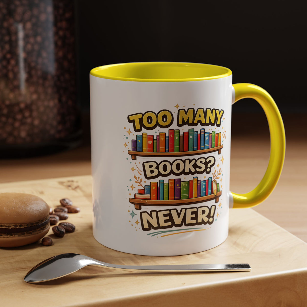 Book Lover Coffee Mug, Too Many Books Never Enough Mug, Reader Gift for Bookworms, Librarian Coffee Cup, Reading Lover Present