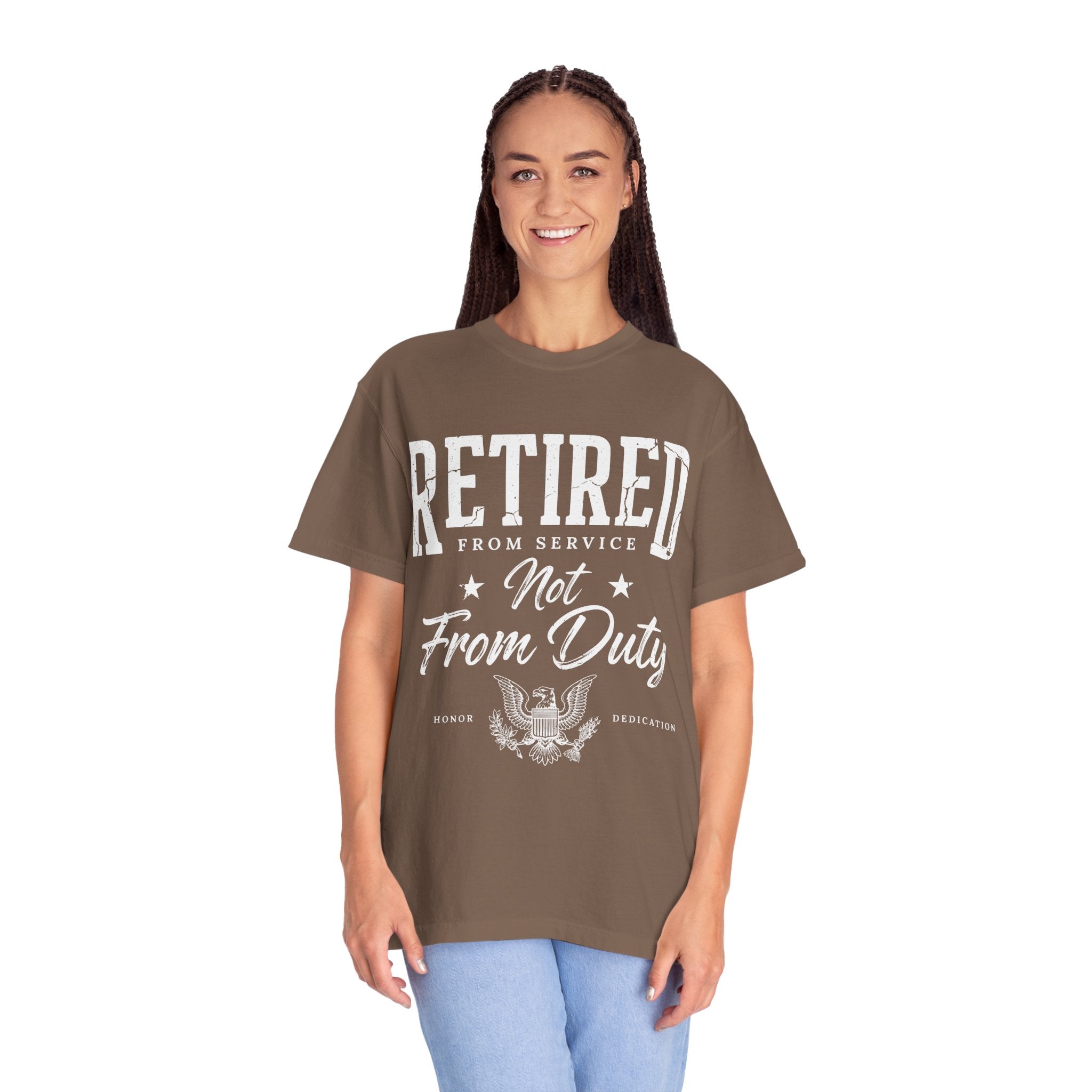 Retired From Service Not From Duty Shirt, Military Retirement T-Shirt, Veteran Gift for Men or Women, Patriotic Eagle Veterans Day Tee