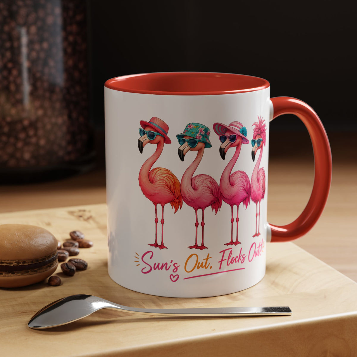 Funny Flamingo Coffee Mug, Sun's Out Flocks Out Mug, Pink Flamingo Summer Cup, Beach Lover Gift, Tropical Vacation Coffee Mug