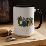 Earth Care Animal Mug, Eco Awareness Coffee Cup, Cute Wildlife Conservation Gift for Nature Lover, Earth Day Gift for Teacher or Mom