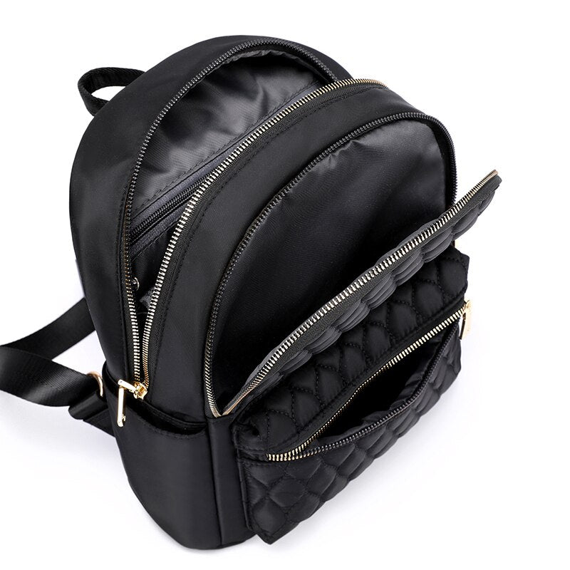 Fashion Diamond Lattice Women Backpack Durable Fabric Nylon Backpack Pretty Style Girls School Backpack Female Travel Backpack
