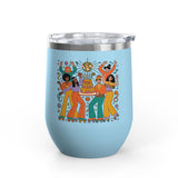 Retro Disco Birthday Wine Tumbler, 70s Roller Skating Party Design, Groovy Drinkware Gift for a Skater Friend Who Loves Vintage Aesthetics