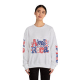 America Graphic Sweatshirt, Vintage USA Pullover, Patriotic American Flag Top, Fourth of July Outfit, Americana Gift for Women