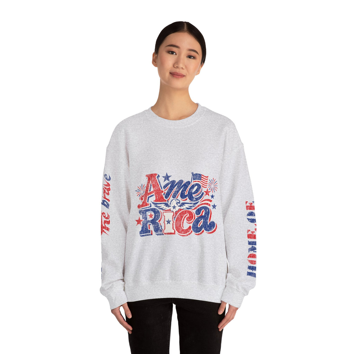 America Graphic Sweatshirt, Vintage USA Pullover, Patriotic American Flag Top, Fourth of July Outfit, Americana Gift for Women