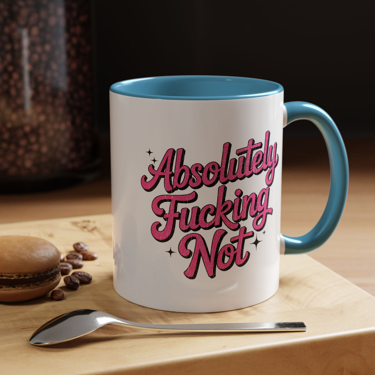 Absolutely Not Coffee Mug, Funny Sarcastic Pink Retro Lettering, Sassy Birthday Gift for a Best Friend or Office Work Bestie