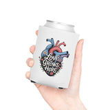 Love Grows Here Can Cooler, Floral Anatomical Heart Drink Sleeve, Mental Health Gift, Self Love Gift, Encouraging Gift for Her