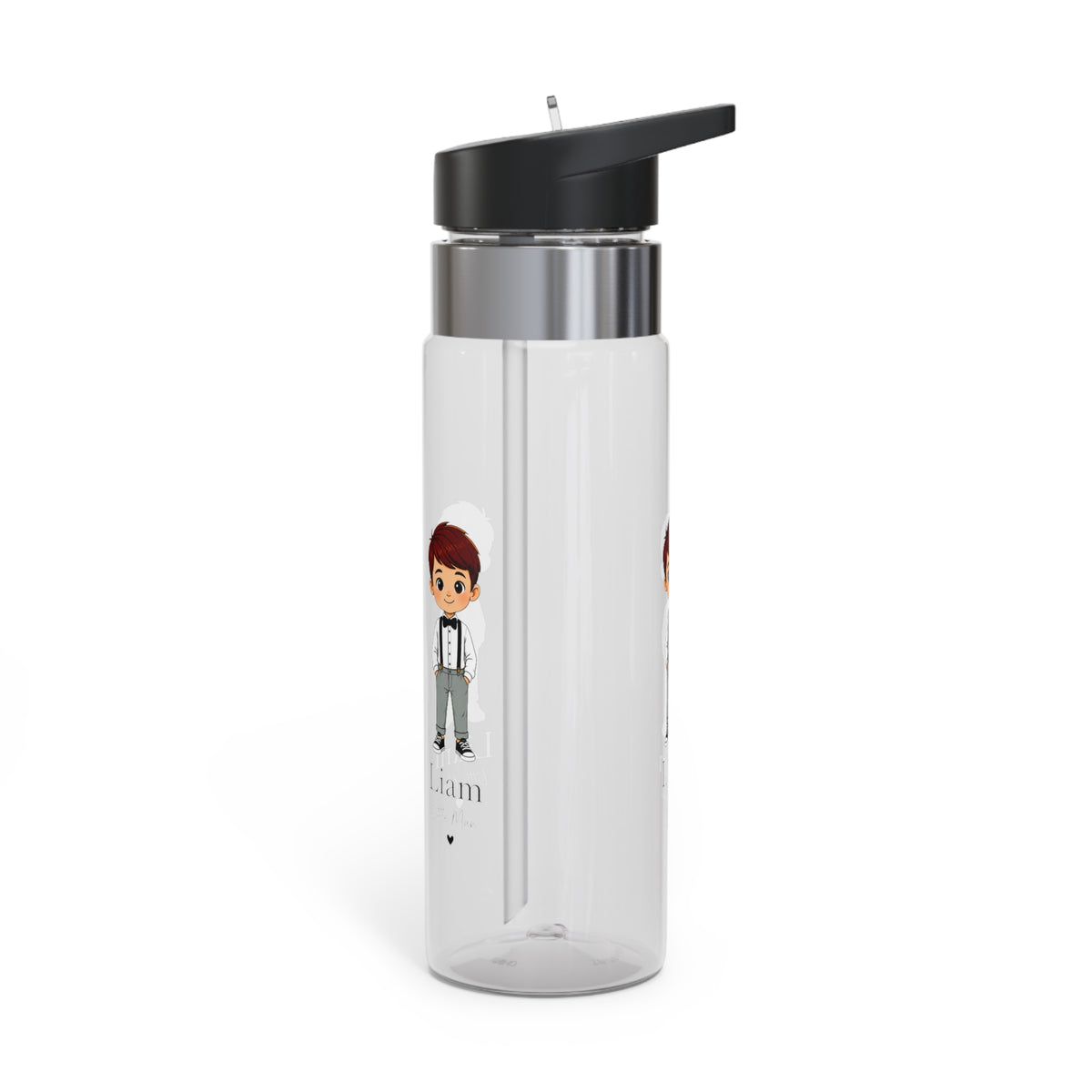 Personalized Boy Water Bottle, Transparent Water Bottle for Kids, Custom Name Bottle for School, Sports, Birthday Gift for Boys