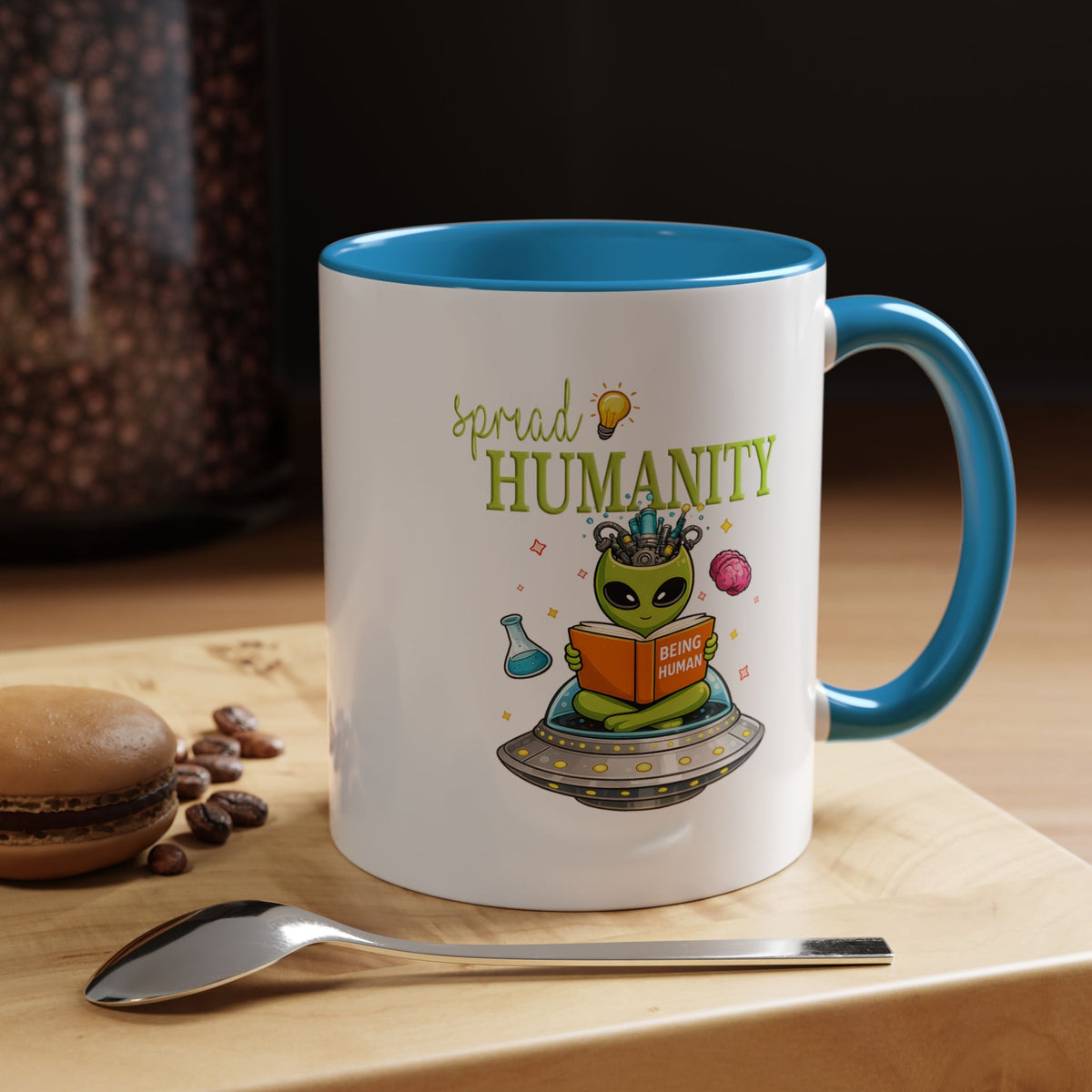 Funny Alien Mug, Being Human Is Weird Coffee Mug, Nerdy Sci-Fi Humor Cup, Alien Lover Gift