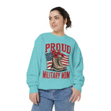 Proud Military Mom Sweatshirt, Patriotic Army Mom Pullover, Gift for Military Mother, Deployment Homecoming Crewneck, Flag Floral Top