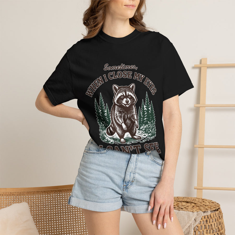 Funny Raccoon Comfort Colors Shirt, Sarcastic Woodland Animal Graphic Tee, Cute Introvert Humor Oversized Shirt for Women
