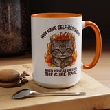 Funny Angry Cat Coffee Mug, Cube Rage Office Mug, Cat Lover Humor Gift, Workplace Stress Mug, Coworker Gift for Cat Owners