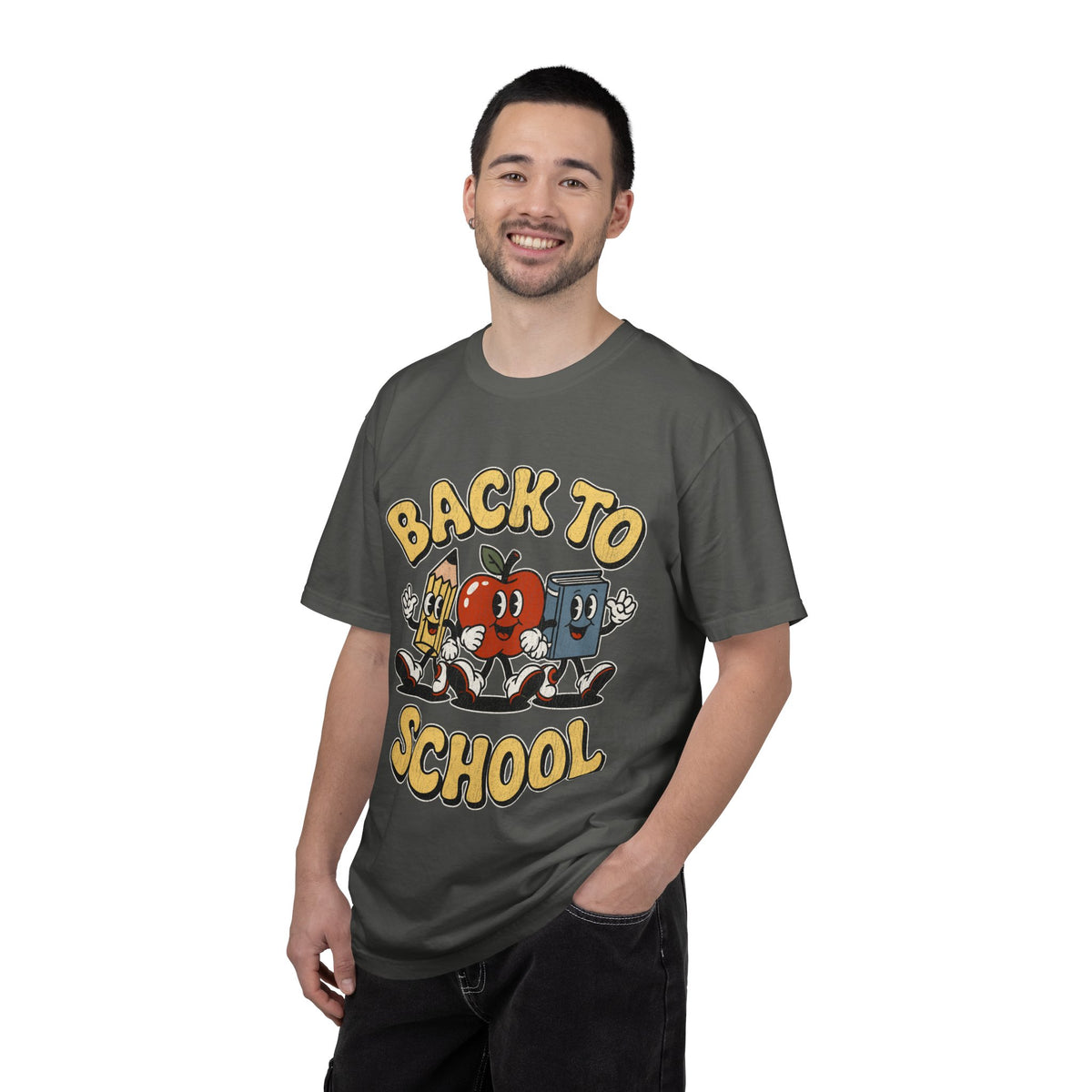 Back to School T-Shirt, Retro Apple Pencil and Book Graphic Tee, Teacher Shirt, First Day Classroom Outfit, Educator Gift, School Staff Top