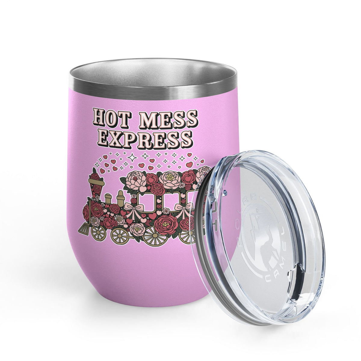 Hot Mess Express Wine Tumbler, Floral Drinkware, Funny Gift for Busy Moms, Besties, Coworkers and Chaos Coordinators