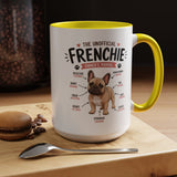 Anatomy of a Frenchie Coffee Mug, Funny French Bulldog Lover Gift, Cute Dog Mom Dad Anatomy Ceramic Tea Cup with Black Handle