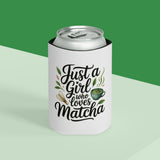 Matcha Lover Can Cooler, Just a Girl Who Loves Matcha, Cute Green Tea Drink Holder, Matcha Gift for Her, Cafe Lover Gift, Tea Party Favor