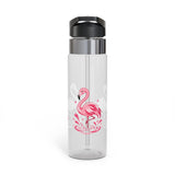 Pink Flamingo Water Bottle for Women and Girls, Tropical Summer Drink Bottle, Flamingo Lover Gift, Beach Vacation Gift for Her