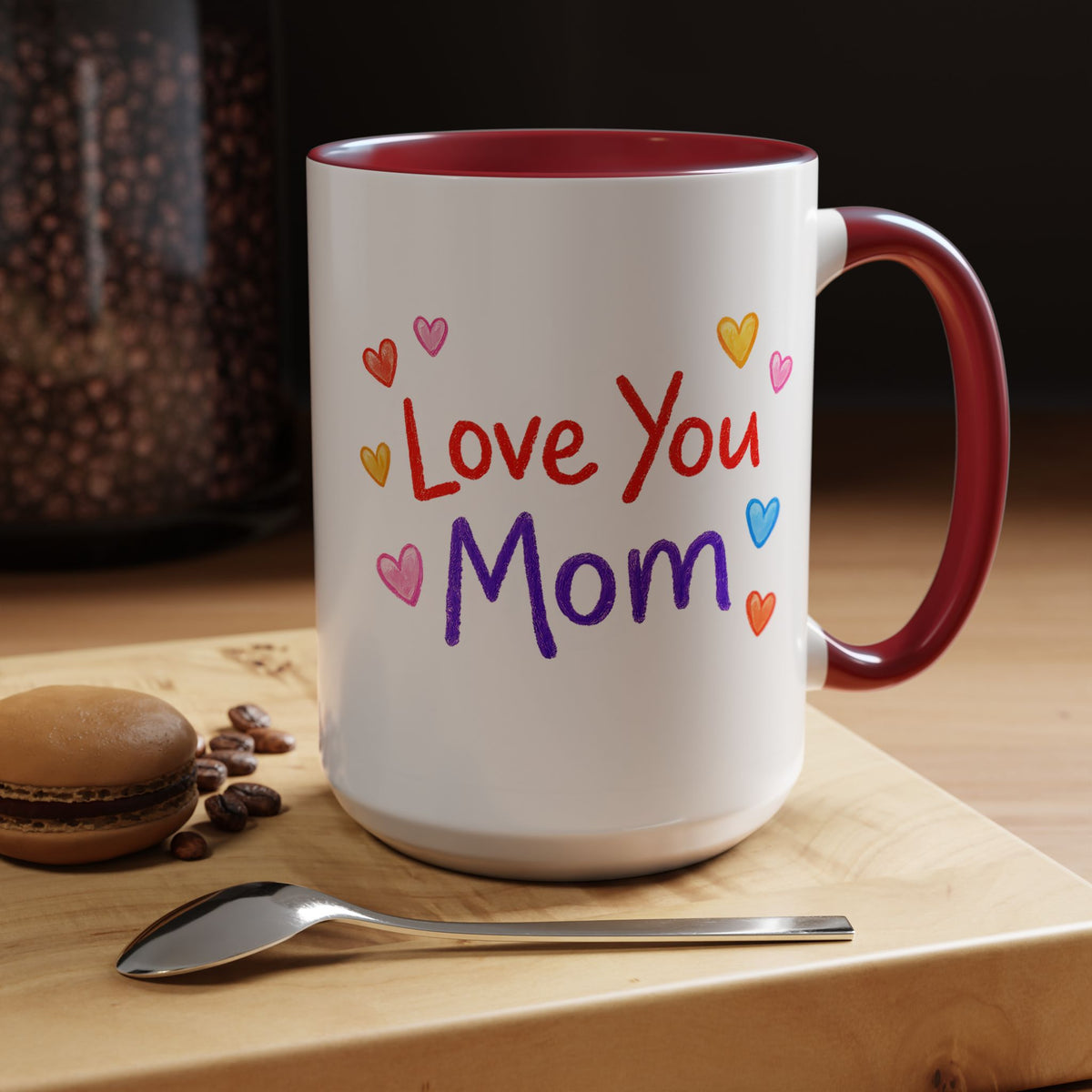Love You Mom Mug, Mother's Day Coffee Mug Gift, Cute Mom Appreciation Mug, Gift from Daughter or Son, Everyday Mom Cup
