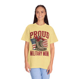 Proud Military Mom Shirt, Patriotic Army Mom T Shirt, Boots and Flowers Graphic Tee, American Flag Family Support Gift