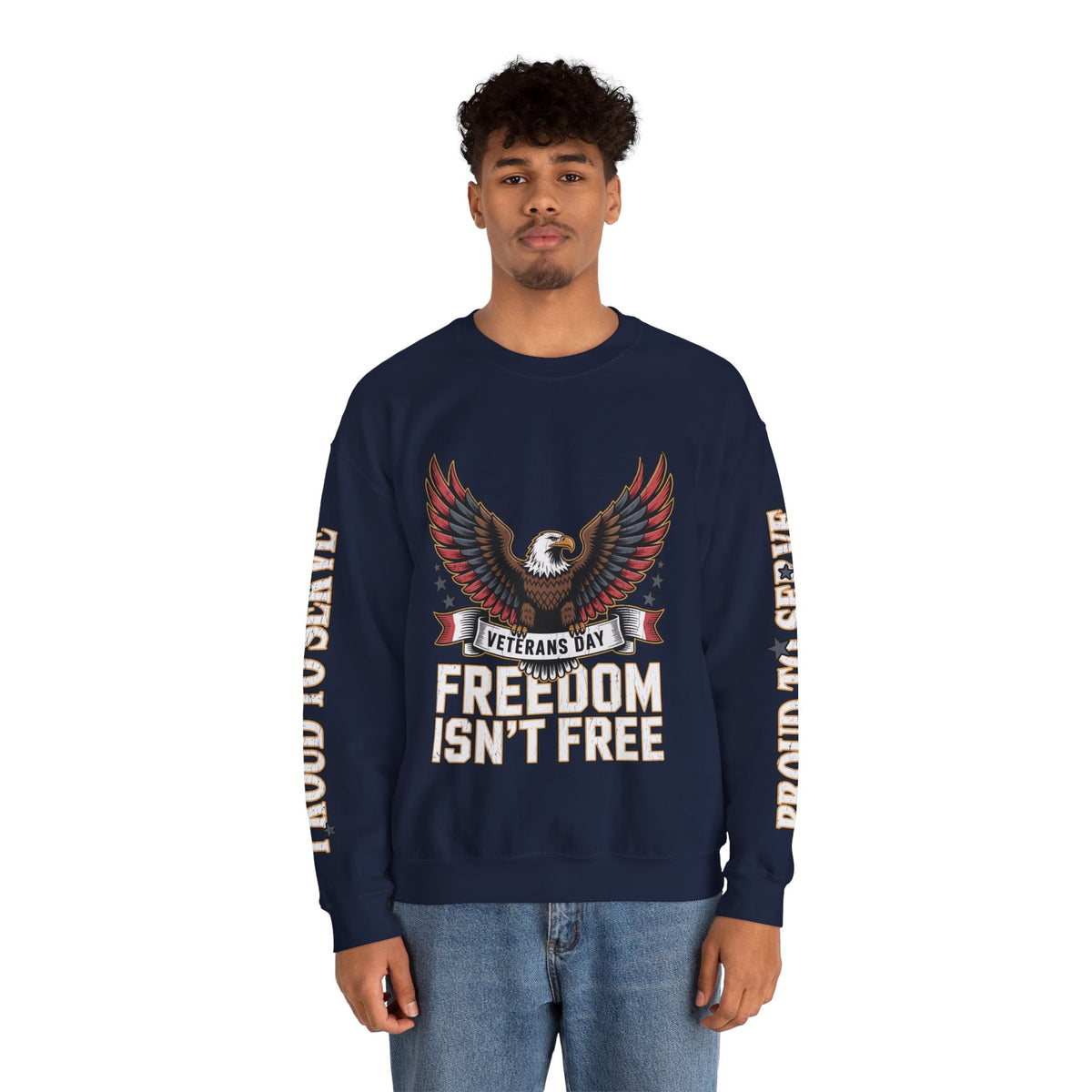 Veterans Day Sweatshirt, Freedom Isn't Free Eagle Pullover, Patriotic Military Top, Veteran Gift, American Pride, USA Clothing