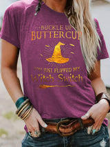 T-shirt Halloween letters and wizard hat