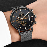 LIGE Fashion Mesh Strap Waterproof Men's Watch