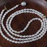 80cm Long Natural Pearl Chain Necklace for Women Female Jewelry Real Mini Small Baroque Pearl Tassel Necklace Choker