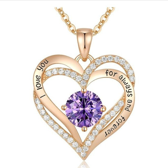 Fashionable Rose Gold and Silver Color Pendant Necklace for Women, Elegant OL Style, High-End Jewelry