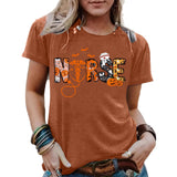 Halloween printed short sleeved t-shirt for women