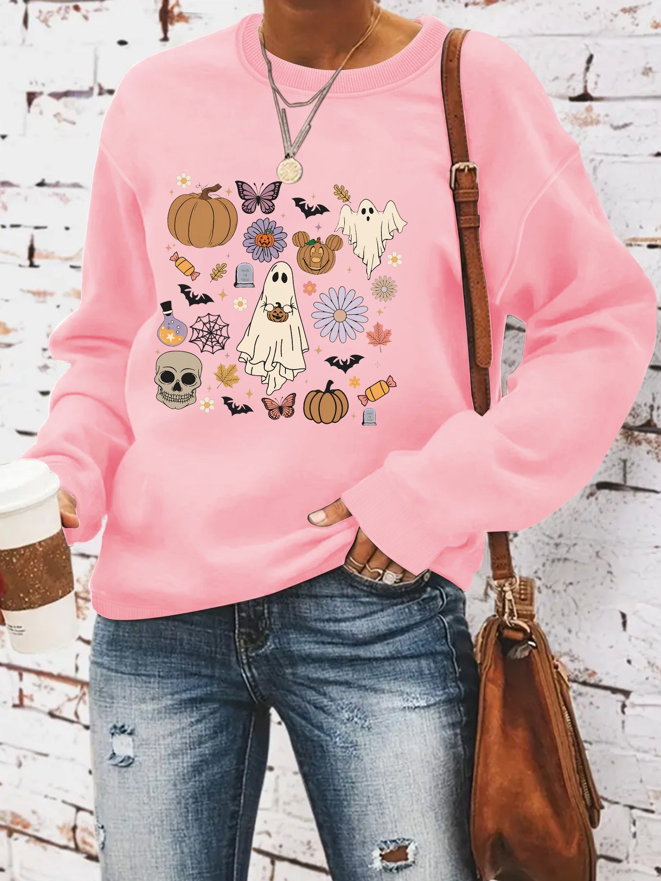 Round neck sweatshirt sports sweatshirt