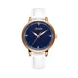 SUNKTA Ladies Quartz Watch Exquisite Starry Dial Delicate Ladies Waterproof Watch