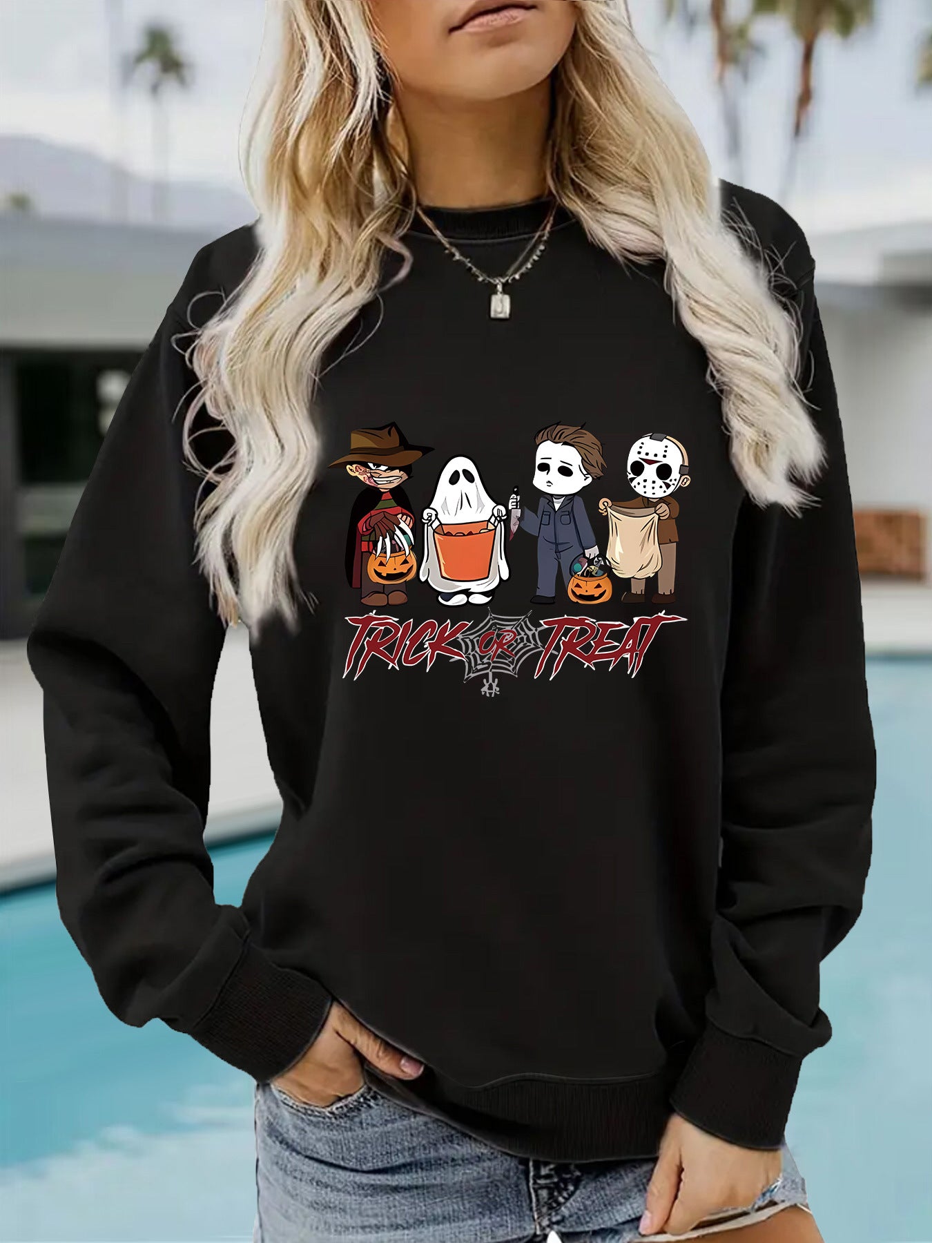 Printed pullover sweatshirt sweatshirt