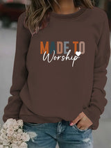 Round neck MADETO printed pullover sweatshirt sweatshirt
