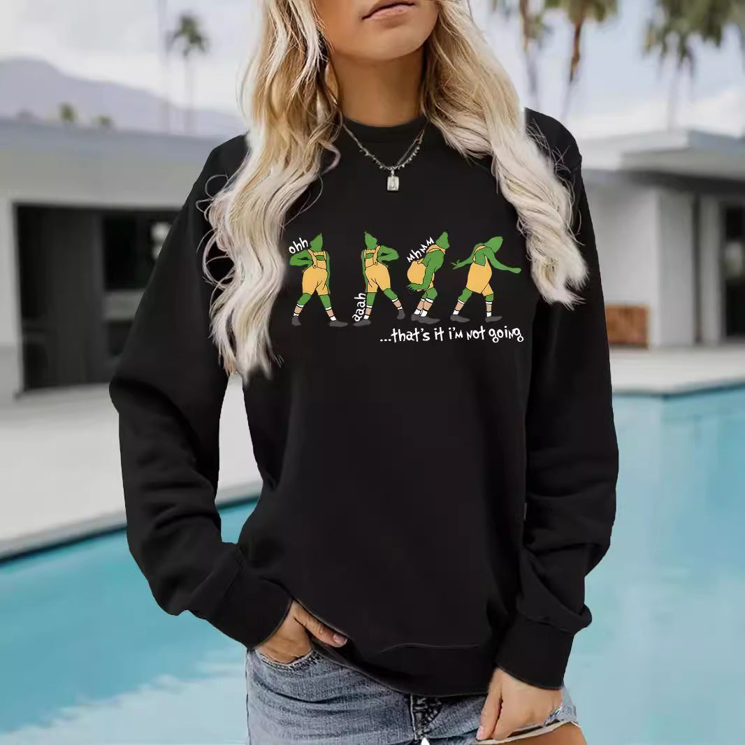 Cartoon letter printed pullover sweatshirt sweatshirt