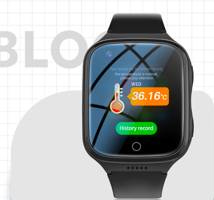 K9L phone watch with black silicone band, front view showing digital time and health tracking rings