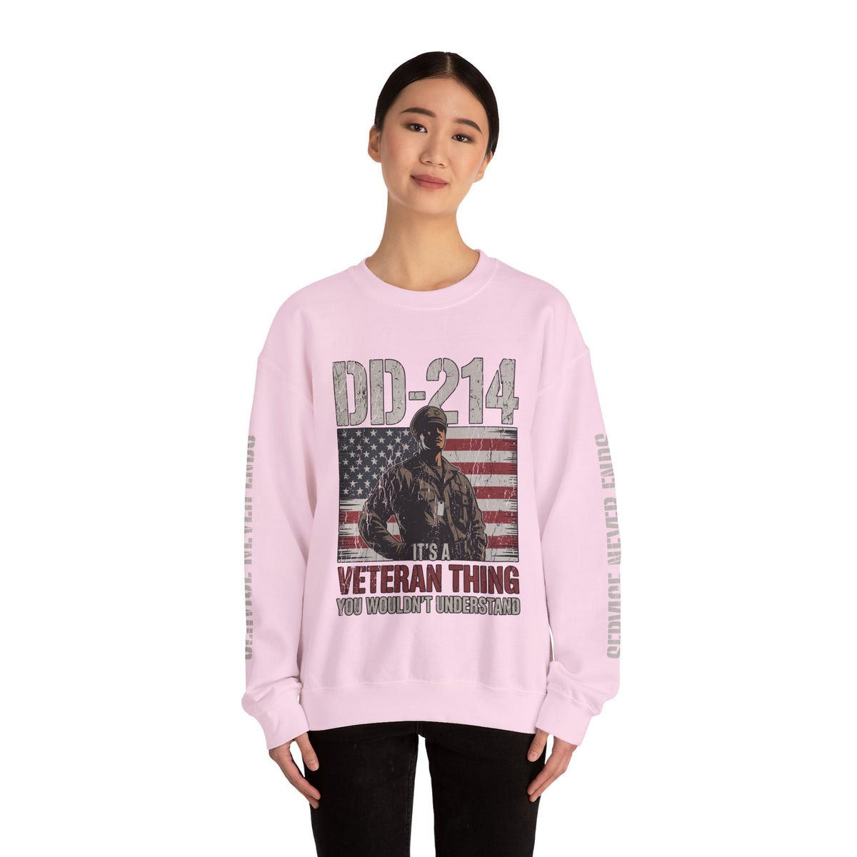 DD-214 Veteran Sweatshirt, Military Veteran Crewneck, American Flag Pullover, Veteran Gift for Him, Patriotic Fourth of July Top