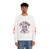 Freedom American Independence Sweatshirt, Patriotic Skull Crewneck, USA Flag Pullover, Fourth of July Outfit, Americana Gift for Him