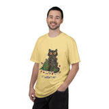 It Wasn't Me Black Cat Christmas Shirt, Funny Holiday T-Shirt, Mischievous Kitty Lights Tee, Gift for Cat Mom, Cat Dad, Christmas Party Top