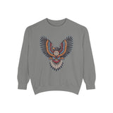 Ornamental Eagle Sweatshirt, Retro Tattoo Style Bird Graphic, Gift for Wildlife Art Lovers, Boho Festival Outfits and Everyday Casual Wear