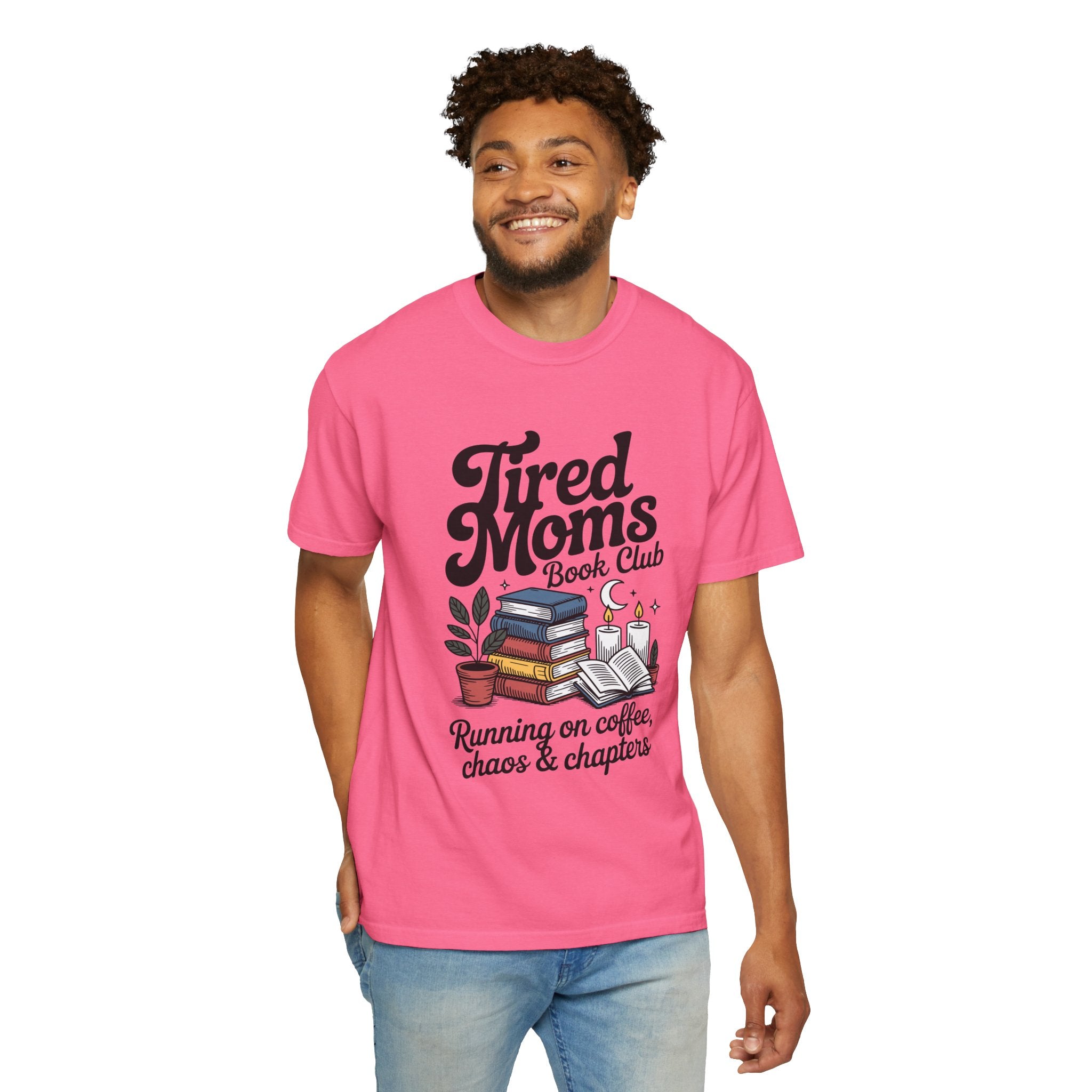 Comfort Colors Tired Moms Book Club Shirt, Book Lover Mom Tee, Reading Mom Shirt, Coffee and Books Graphic Tee, Booktok Gift